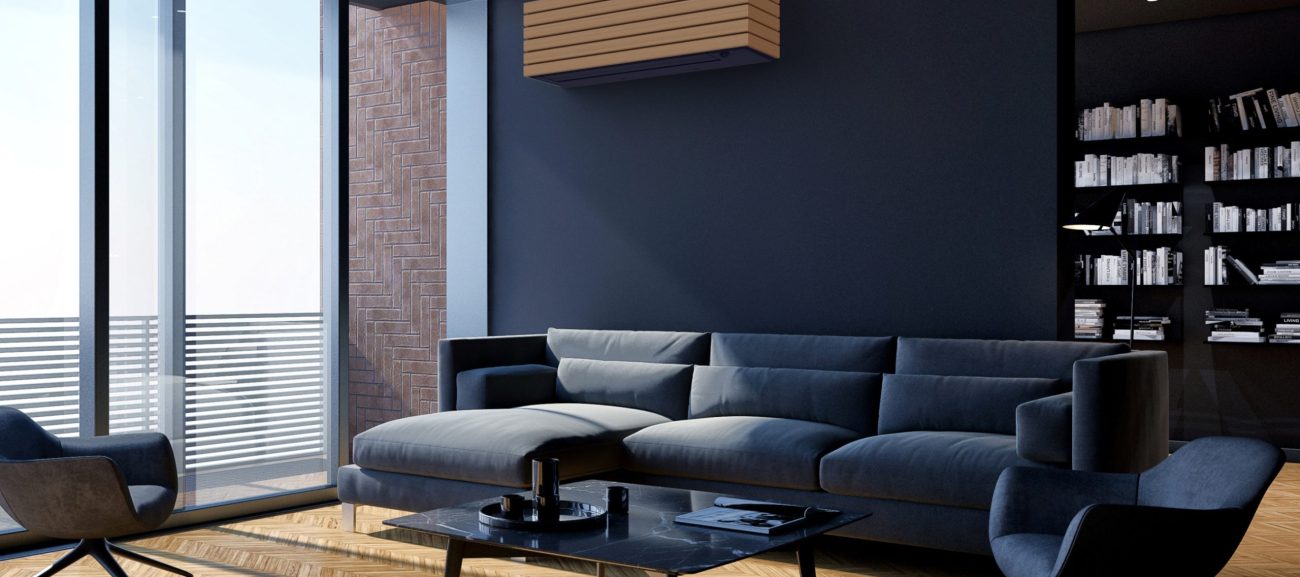 Klimatizácia Daiseikai 10 RAS DSK10 Wood Blue living room