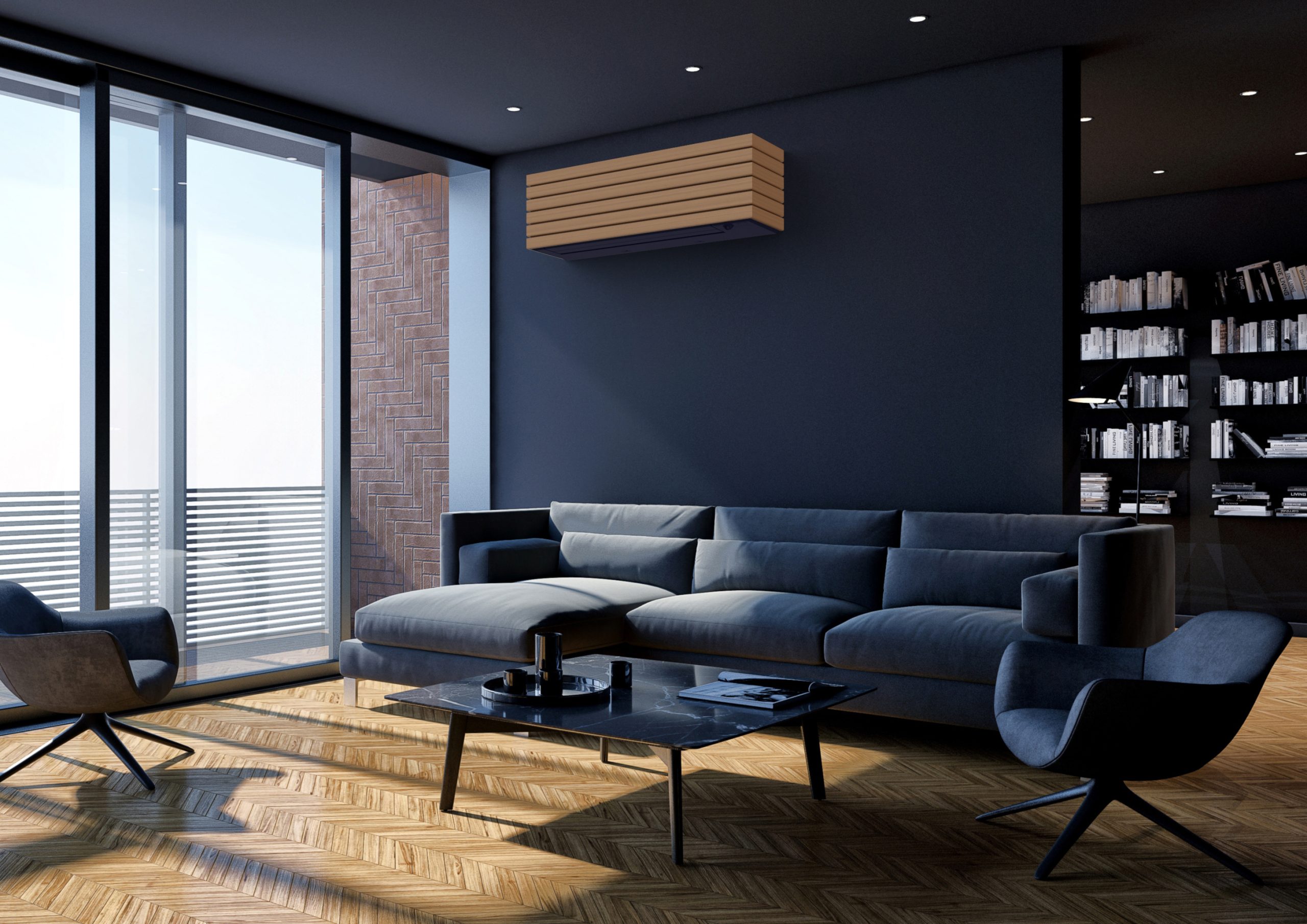 Klimatizácia Daiseikai 10 RAS DSK10 Wood Blue living room